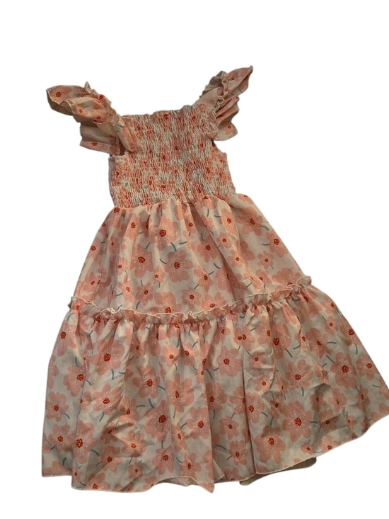 SHEIN Other - SHEIN Peach Pink Floral Smocked Tiered Sundress for Kids